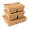 Caja de Almuerzo Desechable Personalizada de Grado Alimenticio con Dos Compartimentos, Contenedor Rectangular de Papel Kraft para Ensalada de Frutas, Vajilla Biodegradable