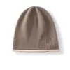 Nueva colección de otoño e invierno: Gorro 100% cachemir puro con borde de contraste, versátil y cálido, engrosado para mayor calidez, gorro simple y elegante