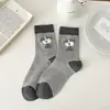 Meias Desodorantes de Lã para Mulheres, Meias de Cano Médio, Estilo Outono e Inverno, Estilo Coreano, Estilo Ins da Moda, Veludo Felpudo, Meias Longas Fofas para Primavera e Outono