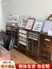 Armário de Armazenamento para Esmaltes e Géis, Armário de Exibição de Produtos para Salão de Cílios e Unhas com Bancada Integrada Estilo Gaveta