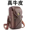 Riñonera Retro de Cuero, Bolsa Ligera de Hombro para Teléfono, Monedero de Cinturón para Hombre, Bolso de Hombro Vertical de Cuero Vacuno