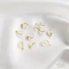Círculo Dorado Blanco Dorado en Forma de 8 que Conserva el Color con Tapones para los Oídos Transparentes de Silicona Colgantes Tachuelas para Orejas Accesorios para Orejas DIY