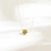 Collar de Acero de Titanio con Rosa Tridimensional de Moda Europea y Americana para Mujer, Elegante Colgante Floral, Cadena Versátil de Clavícula de Lujo Ligero