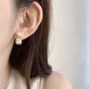2026 Nuevos Exquisitos Pendientes de Perla tipo Cubo de Azúcar con Diamantes Completos para Mujer, Lujo Ligero, Diseño de Alta Gama, Pendientes de Moda y Versátiles