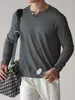 Camiseta Casual de Manga Corta con Cuello en V Estilo Americano de Lyocell, Semiabierta, para Hombre, Nuevo Modelo Primavera 2026, Top Casual Suave y Amigable con la Piel