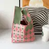 Bolsa de Mão Tecida Bolsa Tote de Mão Tendência Urbana para o Dia a Dia Grande Capacidade Portátil Novo Design Color-Blocking