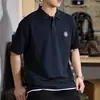Camisa Polo Masculina de Verão 2026 com Gola e Manga Curta, Modelagem Ampla, Tamanho Plus Size