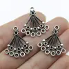 27X24Mm 1.4g Plata Antigua Accesorios para Joyería DIY Artículo de Venta Caliente Transfronteriza Conectores para Pendientes Multifuncionales en Forma de Abanico