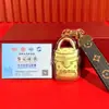 Llavero Popular Creativo Versátil Waterbe Correa de Cuero Oro Puro 999 Cadena para Teléfono Móvil Suministro Exclusivo Transfronterizo
