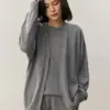Cardigã de Caxemira Estilo Casual para Mulheres, Comprimento Médio, Estilo Preguiçoso, Peça de Tricô Solta, Jaqueta Suéter Versátil, Casual