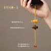 Chaveiro de Pedra de Cristal Natural Runya, Pingente de Celular Anti-Perda, Cordão Chaveiro Desmagnetizador de Cascalho Atacado