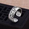Anillo de Plata de Ley de Apertura Zen Xiangyun para Hombre Marca Chao Buddha Diseño de Sentido Avanzado Viento Frío Índice Único