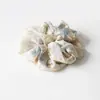 Scrunchie de Renda Bordado Grande Novo para Mulheres 2026, Acessório de Cabelo Elástico de Cetim com Estampa de Leopardo de Alta Qualidade