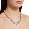 Colar de prata de lei S925 com contas de moissanita para mulheres, corrente para clavícula com pingente em forma de coração degradê, acessório de noite leve e de luxo, resistente