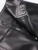 Pantalones cortos de cuero para chicas calientes, pantalones cortos casuales de color liso para usar como prenda exterior, nuevos pantalones de pierna ancha adelgazantes de cintura alta para otoño 2026, versátiles talla grande