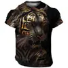 2023 Europa e Estados Unidos Impressão digital 3D Estéreo Mapa criativo de rua moda casual masculina camiseta de manga curta DIY
