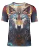 Exportación Transfronteriza Europea y Americana Nueva Camiseta Estampada Digitalmente Casual de Manga Corta con Estampado de Animales Verano para Hombre Tops para Hombre