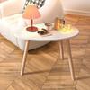 Mesa pequeña para dormitorio, mesa de centro ligera de lujo, mesa de centro moderna para sala de estar, ventanal para el hogar, mesa redonda pequeña y sencilla, apartamento pequeño de madera maciza