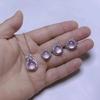 Set de Tres Piezas de Calcedonia Rosa con Colgante de Calcedonia Incrustada Plateado, Collar, Anillo y Pendientes, Varios Estilos de Joyería para Mujer al por Mayor