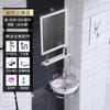 Lavabo de pared, mueble de baño, lavabo combinado, pequeño apartamento, lavabo triangular, balcón, cerámica, simple, de pared, de esquina