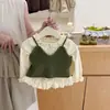 Conjunto de Roupas de Outono para Meninas 2026 Novo Estiloso Fashionável Blusa Calça Casual Solta Conjunto de Três Peças Roupa de Primavera e Outono