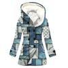 Gabardina de invierno para mujer, abrigo con capucha y estampado a cuadros 3D grueso, estilo europeo y americano, venta al por mayor, 2023
