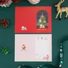 Em estoque novo cartão de felicitações de Natal com douramento desenho animado feriado Véspera de Natal cartão de Natal mensagem de bênção e desejo