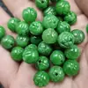 Cuentas de loto de jade esmeralda Cuentas sueltas de jade esmeralda seca 10 mm Cantidad de loto accesorios de joyería para collares cuentas