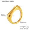 Anel Retangular Simples Misterioso Moda Ins Europeia e Americana Nicho Joker Pulseira Anel de Aço Inoxidável Banhado a Ouro Verdadeiro 18K