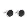 AliExpress Amazon nuevos gemelos redondos de cristal de ónix negro moda francesa para camisa de hombre