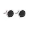 AliExpress Amazon Novos Abotoaduras Redondas de Cristal Ônix Preto Moda Alto Senso Camisa Social Masculina