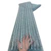 Bordado Recto de Tubo de Cuentas Bordado de Flores Tela Encaje Bordado de Lentejuelas Tela de Malla Bordada Vestido de Novia Encaje con Cuentas Lentejuelas
