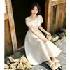 Vestido de lunares estilo Miu con escote asimétrico, talla grande, para mujeres ligeramente rellenitas, estilo coreano, juvenil y que ciñe la cintura, vestido de verano