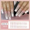 Uñas postizas ponibles con un toque de alta gama, populares en línea, manicura de lazo, lindo diseño de corazón girly, uñas estilo dulce y puro deseo