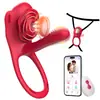 Anillo de Bloqueo Controlado por App Portátil de Flor de Rosa Chuchen, un dispositivo de succión y estimulación multifrecuencia para hombres, diseñado para el placer y el uso sexual