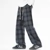 Pantalones Casuales a Cuadros Primavera 2026 Nuevos para Hombre Estilo Británico Holgado Pierna Recta Caída Ajuste Relajado Pantalones Largos