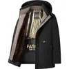Ropa térmica gruesa de terciopelo negro y dorado para hombres de mediana edad y ancianos Invierno 2023 Chaqueta para papá