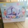 Alberca Inflable Intex con Bomba, Parasol, Alberca de Juegos Acuáticos para Casa de Niños, Alberca de Pelotas Oceánicas para Bebés y Niños en Interiores