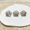 Nuevos botones metálicos con forma de flor y adornos de diamantes, abrigo de moda estilo Chanel, gabardina, traje, botones decorativos cosidos a mano