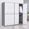 Armario de Acero de Borde Delgado Estrecho Sichuan Chengdu Gabinete de Hierro Taquilla para Personal de Oficina Trabajadores Cubierta Gris Blanco Seis Puertas