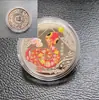 Medalhas Comemorativas do Ano do Coelho de 2025 Cobra Colorida Espírito Cobra Nafu Banhado a Ouro Banhado a Prata Moeda de Ano Novo Cobra do Zodíaco Presentes Vendidos