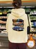 Suéter con capucha y estampado de carreras para mujer, jersey sencillo de manga larga, disponible en stock, para ocio transfronterizo de eBay, Europa y América.