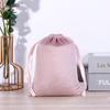 Bolsa de flanela Lisi de alta qualidade com cordão para fones de ouvido, carregador portátil, bolsa de armazenamento de joias de flanela, atacado