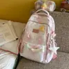 Nova mochila escolar estampada de alto padrão estilo coreano para meninas do ensino fundamental, mochila leve para campus para estudantes universitários, mochila de menina doce