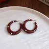 Pendientes Redondos de Color Contrastante Estilo Retro Hong Kong para Mujer, Pendientes de Moda Elegantes Estilo Vacacional, Pendientes Elegantes de Gama Alta para Mujer