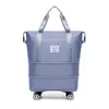 Bolsa de Fitness Viaje de Negocios Doble Capa Expandible Gran Capacidad Bolsa de Equipaje Almacenamiento Ruedas Universales Separación Seco y Húmedo Bolsa para Viajes Cortos