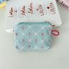 Nuevo Monedero Floral de Pana para Mujer, Bolso Portátil para Labial y Maquillaje, Linda Bolsa de Almacenamiento de Gran Capacidad