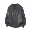 Otoño 2026 Nuevo Suéter Chaqueta de Punto para Hombre de Alta Gama Estilo Coreano Moderno para Adolescentes con Cuello Henley Bordado y Tacto de Lujo