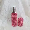 Frasco sub-engarrafador de perfume com incrustação de diamantes 5ml pequeno frasco de amostra sub-engarrafador frasco spray de pressão portátil para viagem frasco de vidro spray sub-engarrafador