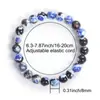 Pulsera Popular de Piedra Natural Azul Agata Ajustable Transfronteriza Temu Shein Tk En Stock Venta al por Mayor